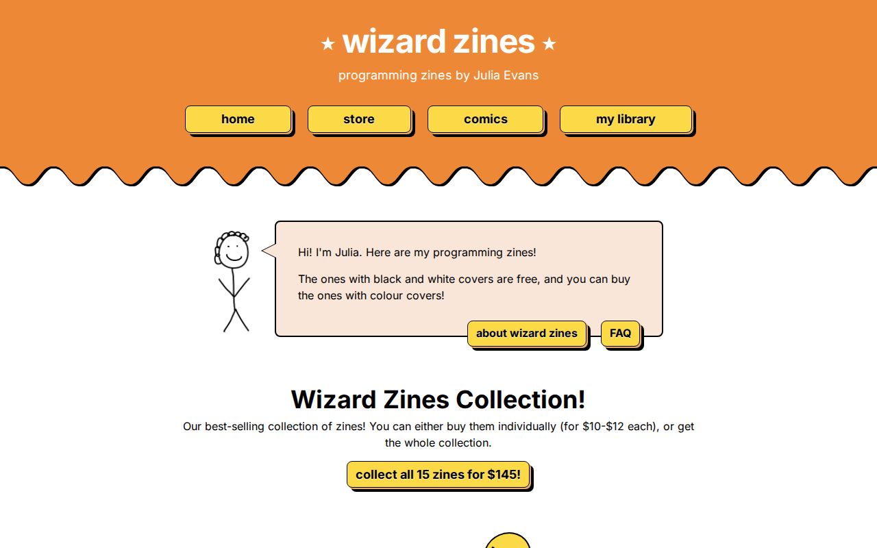Screenshot of Wizard Zines
