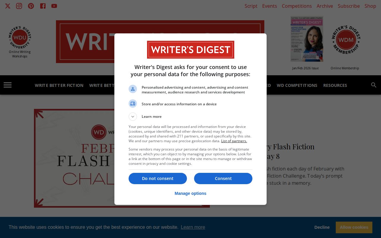Screenshot of Writer's Digest