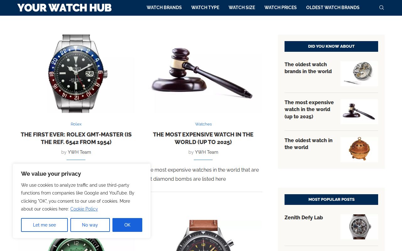 Screenshot of Your Watch Hub