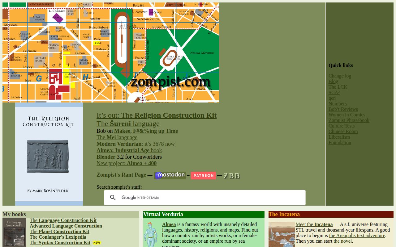 Screenshot of Zompist